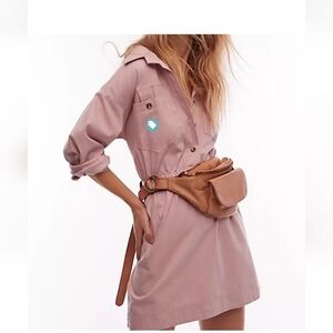 Free People Pink Hazel Shirt Dress